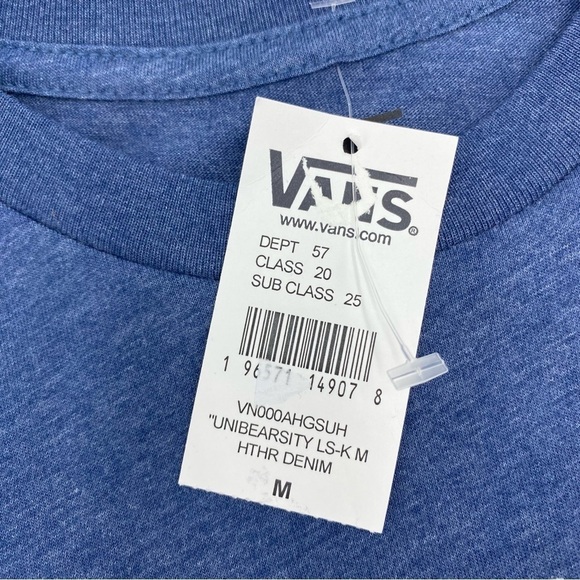 Vans Boys Shirt Medium Long Sleeve Blue - Picture 3 of 7